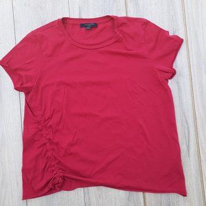 (Two for 20) All Saints Ruched Tee L Red NWOT